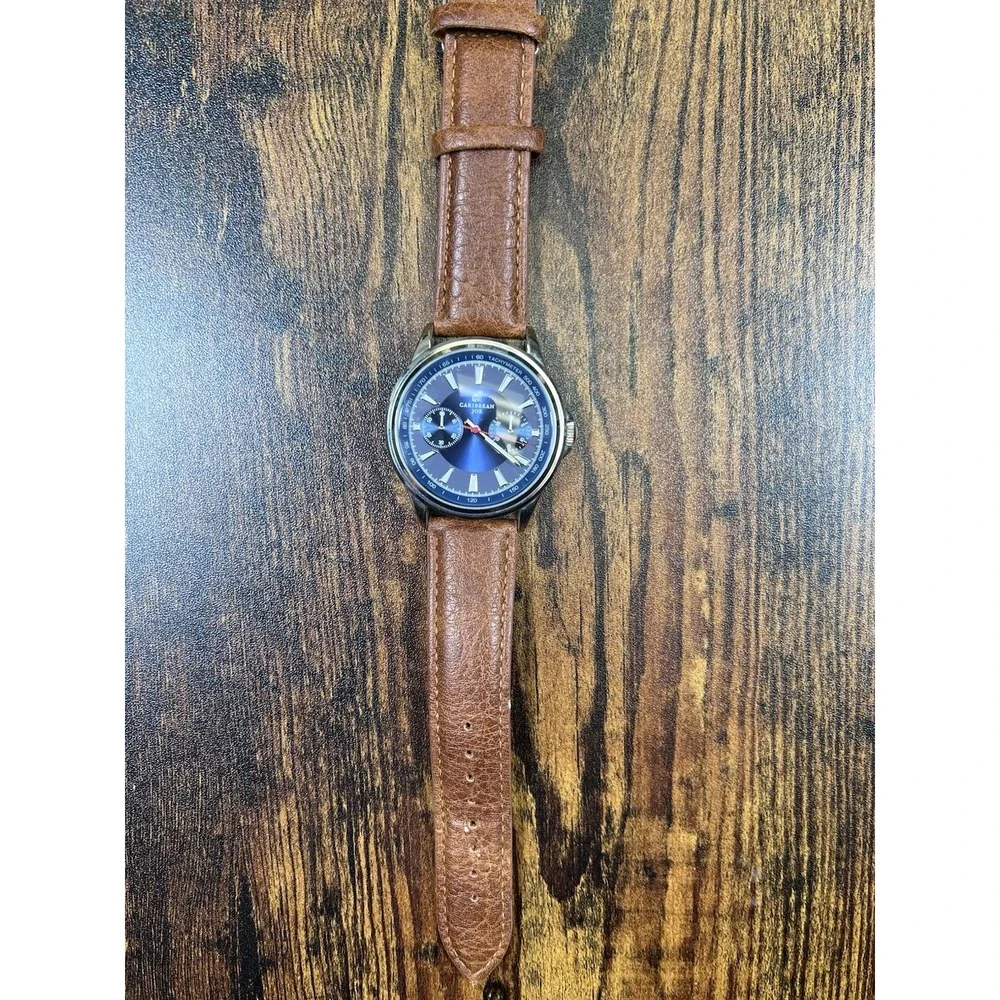 CARIBBEAN JOE CJ7108SL Brown Tone Band Quartz Analog Men's Watch Needs Battery